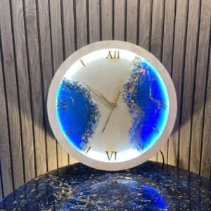 Blue And White Theme Led Light Clock