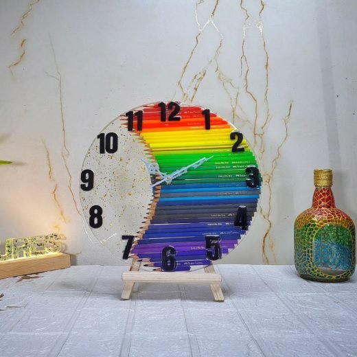 Rainbow Wall clock by @craftyresin_insta ..#ResinArt#ResinArtist#EpoxyResin#ResinPour#ResinArtwork#ResinCreations#ResinJewelry#ResinCrafts#ResinArtDaily#ResinArtistry#ResinObsession#ResinAddict#ResinCommuni